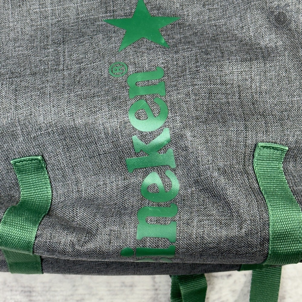 NWT Heineken Soft Side Cooler Backpack Gray Insulated Fold-Top Korean‎ Promo - Picture 3 of 12